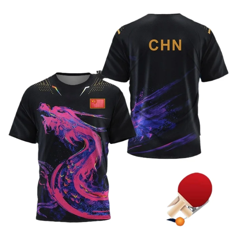 Table Tennis China - قميص رياضي للرجال بتصميم تنس الطاولة